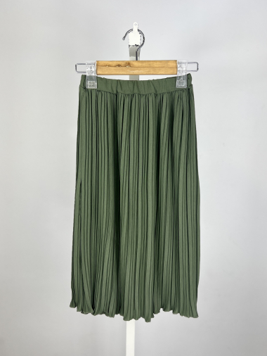 Grossiste Mini Mignon Paris - Jupe plissée mi-longue à taille élastiquée pour fille