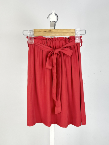 Wholesaler Mini Mignon Paris - Plain belted skirt for girls