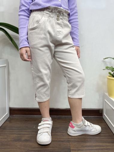 Wholesaler Mini Mignon Paris - Cotton cropped pants for girls