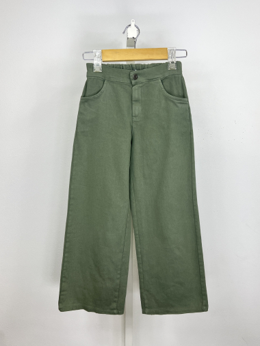 Wholesaler Mini Mignon Paris - Girls' wide-leg, elasticated high-waisted cotton pants