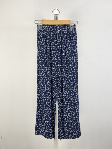 Wholesaler Mini Mignon Paris - Floral flowing pants with a high elasticated waist for girls