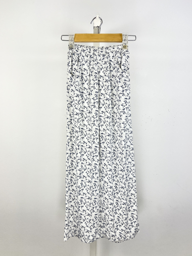 Großhändler Mini Mignon Paris - Geblümte, fließende Hose mit hohem elastischem Bund für Mädchen