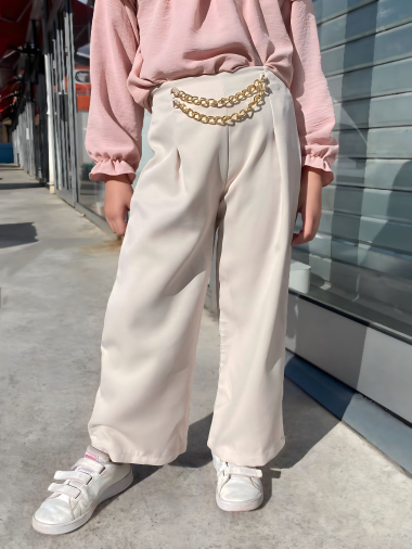 Grossiste Mini Mignon Paris - Pantalon large avec chaînes pour fille