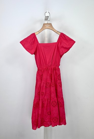 Wholesaler Mini Mignon Paris - Cotton dress with English embroidery
