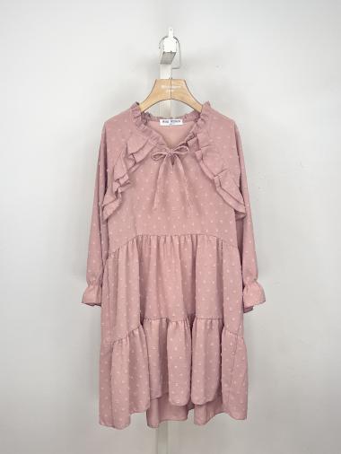 Wholesaler Mini Mignon Paris - Dotted chiffon dress for girls