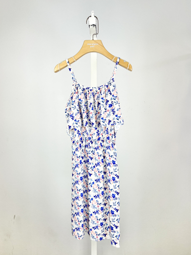 Großhändler Mini Mignon Paris - Blumenkleid mit Trägern und Rüschen für Mädchen