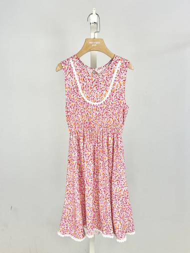 Wholesaler Mini Mignon Paris - Floral dress with little heart lace for girls