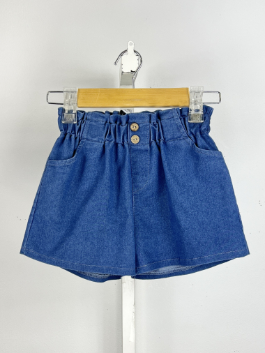 Grossiste Mini Mignon Paris - Short en coton à taille élastiquée pour fille