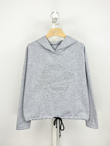 Wholesaler Mini Mignon Paris - Cotton fleece sweatshirt with embossed logo for girls