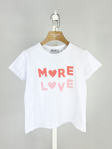 Grossiste Mini Mignon Paris - T-shirt en coton à message pour fille