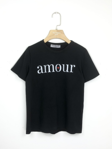 Grossiste Mini Mignon Paris - T-shirt en coton avec message pour fille