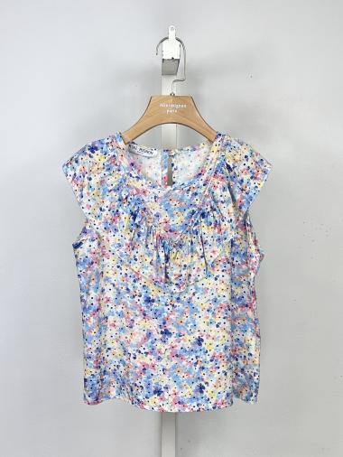 Wholesaler Mini Mignon Paris - Girls' sleeveless ruffled floral top