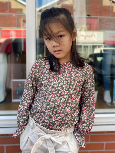 Wholesaler Mini Mignon Paris - Long-sleeved liberty floral blouse for girls