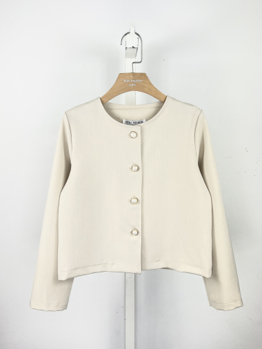 Wholesaler Mini Mignon Paris - Girls’ plain jacket with fancy buttons