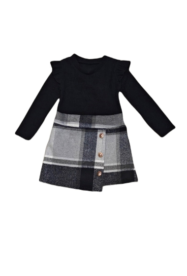 Wholesaler Mini Pomme - 3 button check dress for winter