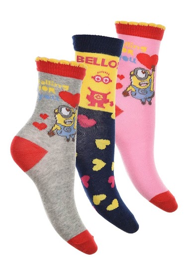 Grossiste Minions - Pack 3 chausettes MINIONS