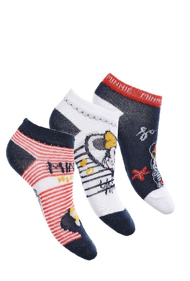 Grossistes Minnie - Pack 3 chaussettes basses minnie 55%co 25%pe