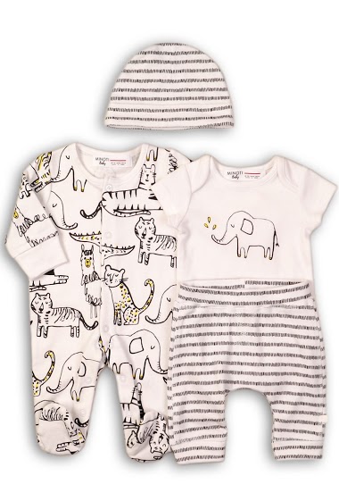 Großhändler Minoti - Newborn box 4pcs body+pajamas+socks+hat MINOTI