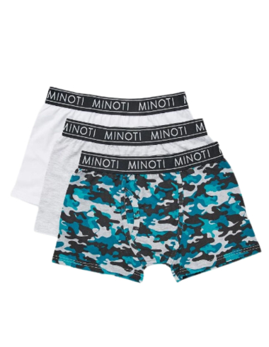 Wholesaler Minoti - boys grey camo 3pk boxers