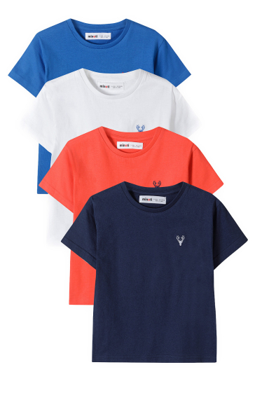 Grossiste Minoti - Lot de 4 t-shirt uni couleurs mélangées (13TEE 49) MINOTI