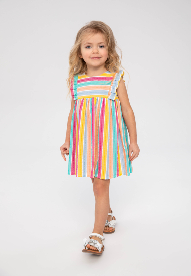 Großhändler Minoti - Gestreiftes Babydoll-Kleid für Mädchen (ANANAS 1) MINOTI