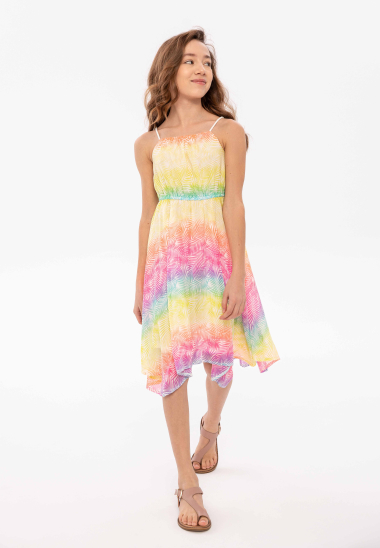 Großhändler Minoti - Mehrfarbiges Kleid mit Palmblatt-Print (LIGHT 3) MINOTI
