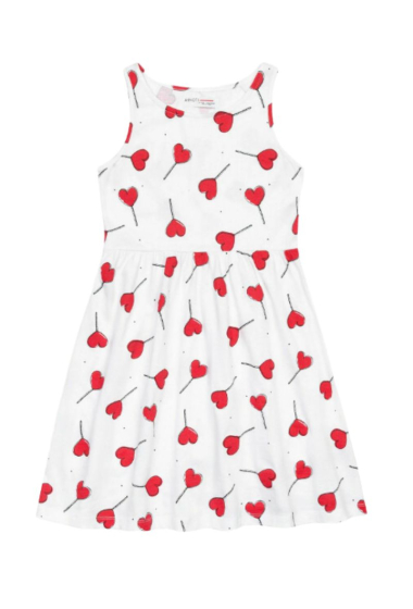 Wholesaler Minoti - Girls white basic hearts vest dress