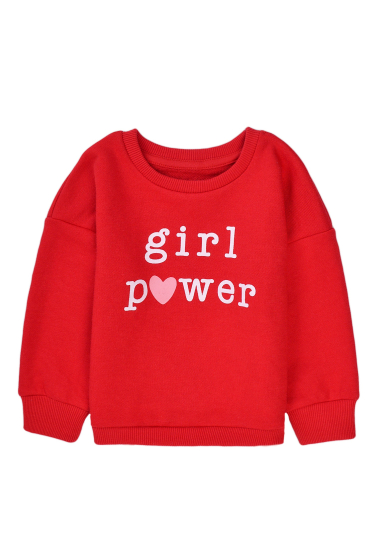 Wholesaler Minoti - girls red basic girls power fleece crew
