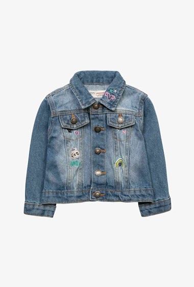 Denim jacket with embroideries