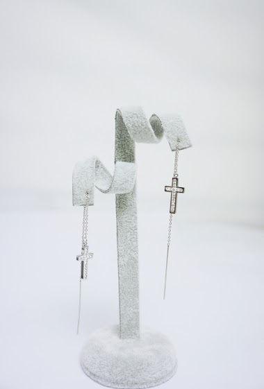 Grossiste MET-MOI - Boucle d'oreille en acier inoxytable croix
