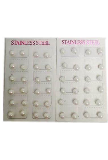 Wholesaler MET-MOI - Stainless steel 0.8cm earrings 12 pairs