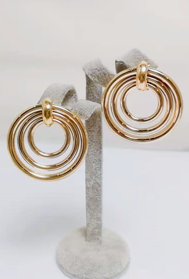 Mayorista MET-MOI - Golden / rhodium-plated brass earrings