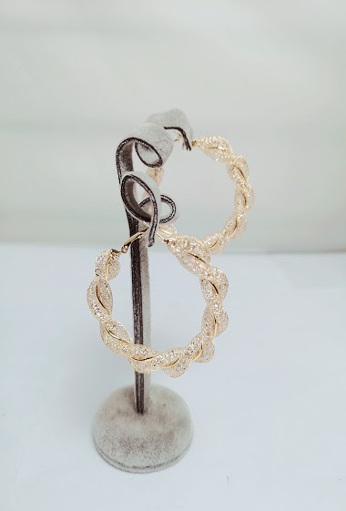Großhändler MET-MOI - Golden / rhodium-plated brass earrings