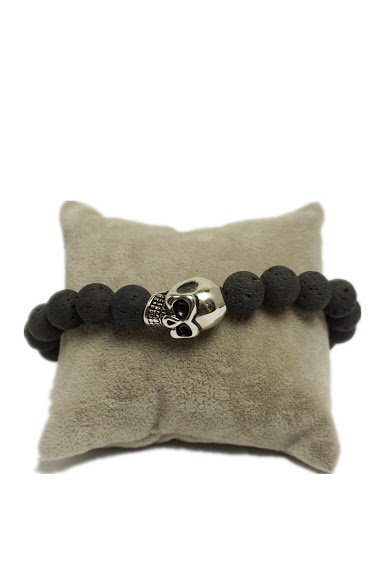 Wholesaler MET-MOI - Stainless steel and volcanic stone bracelet