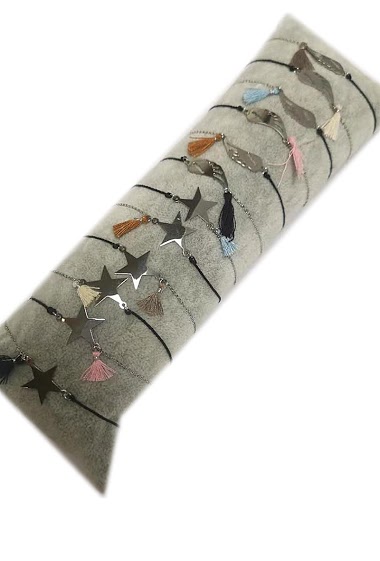 Grossiste MET-MOI - Bracelet en acier inoxydable lot de 12 pieces avec présentoir