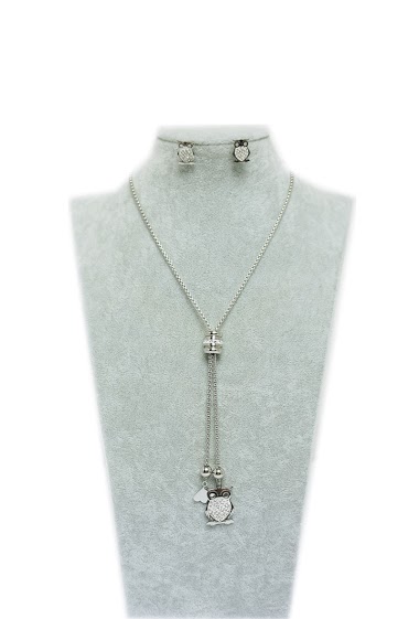 Wholesaler MET-MOI - Necklace with earring in stainless steel