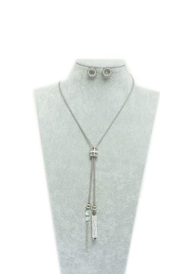 Wholesaler MET-MOI - Necklace with earring in stainless steel