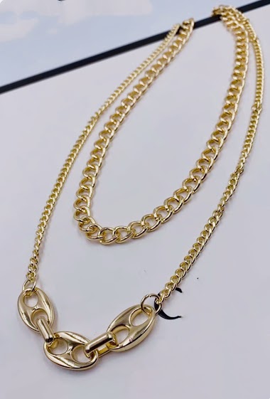 Mayorista MET-MOI - Golden / rhodium-plated brass necklace