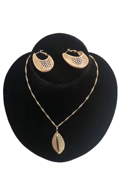 Mayorista MET-MOI - Necklace set with rhodium earrings