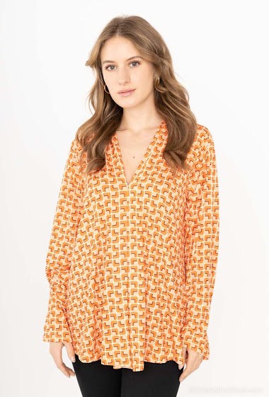 Wholesaler Miss Azur - V-neck printed blouse
