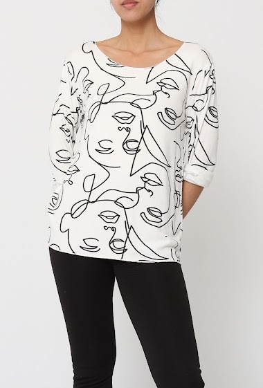Wholesaler Miss Azur - Printed blouse.