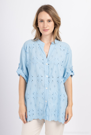 Wholesaler Miss Azur - English embroidery shirt