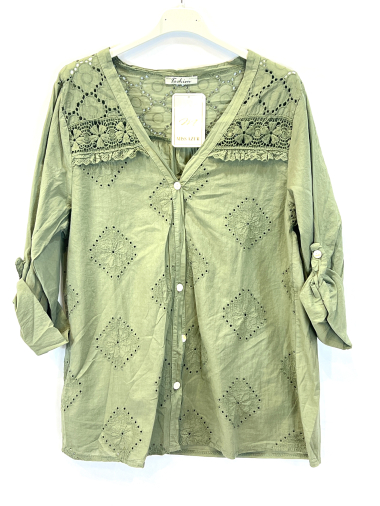 Wholesaler Miss Azur - Cotton embroidery shirt.