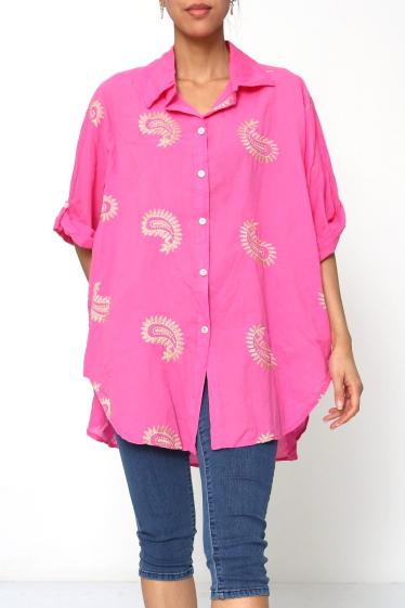 Wholesaler Miss Azur - Embroidered cotton shirt