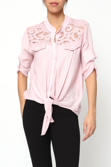 Wholesaler Miss Azur - Tied shirt. in lace