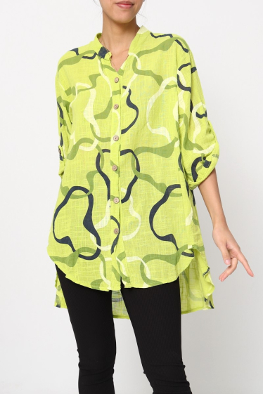 Wholesaler Miss Azur - Women's shirt with geometric pattern