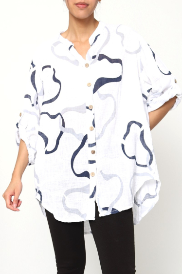 Großhändler Miss Azur - Damenshirt mit geometrischem Muster
