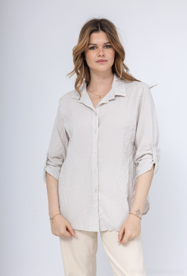 Wholesaler Miss Azur - Checked shirt, long sleeves