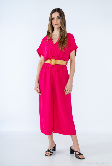 Wholesaler Miss Azur - One-color belt jumpsuit