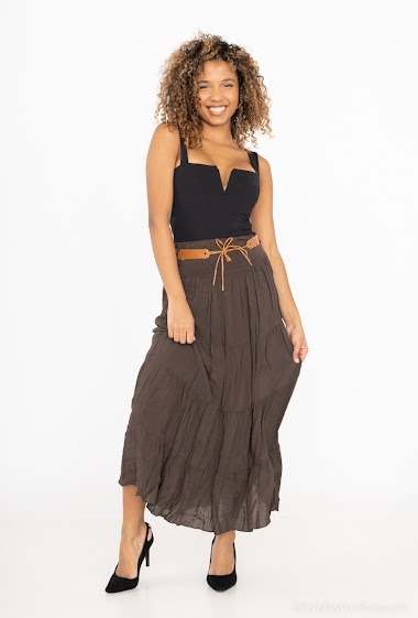 Wholesalers Miss Azur - Long plain flared skirt